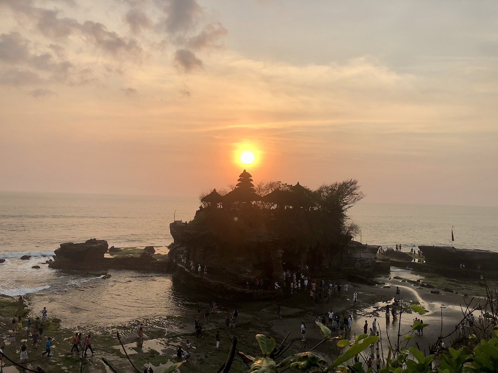 Sunset behind Tanah Lot